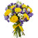 bouquet of yellow roses and irises. Kharkiv
