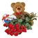 red roses with teddy and chocolates. Kharkiv